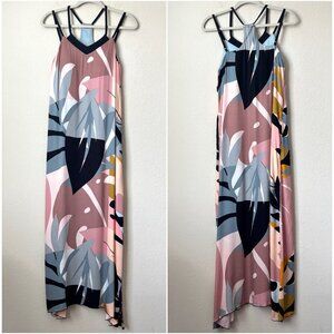 Shebird Savannah Built In Bra Leaf Patterned Strappy Maxi Dress